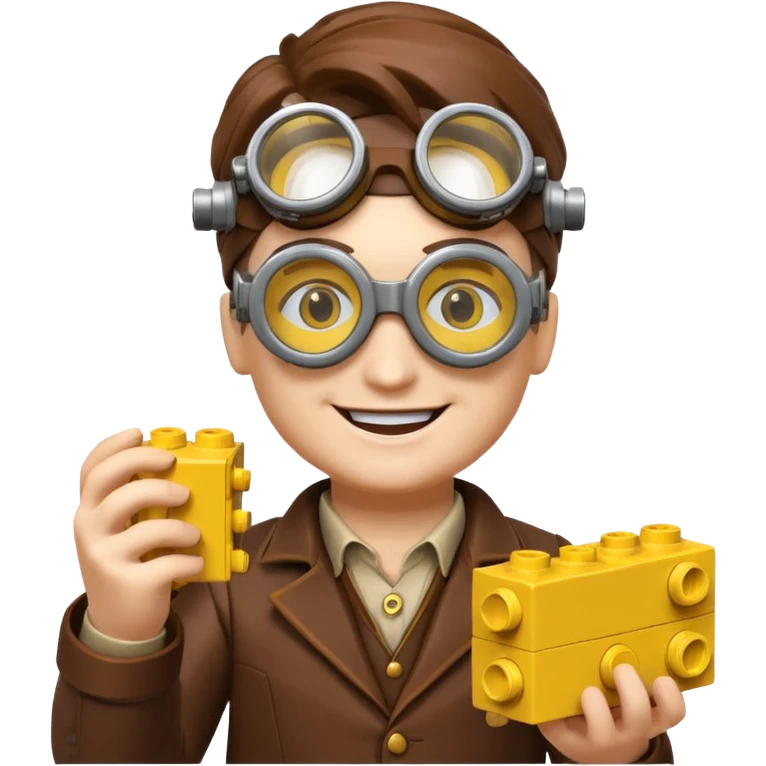 Steampunk Inventor yellow lego toy emoji