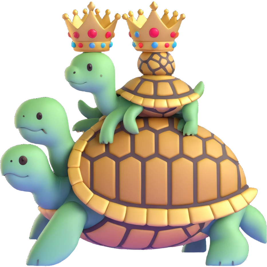 majestic turtle deity with crown emoji