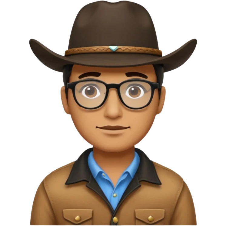 Man wearing a cow boy hat with black glasses  emoji