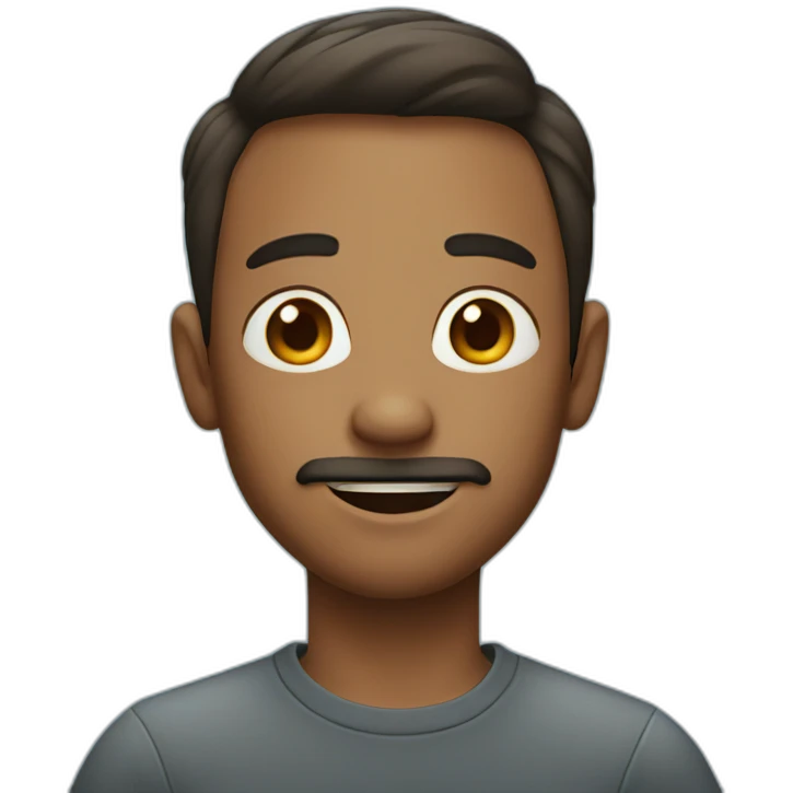 A boy without beard & mostache on a blue background emoji