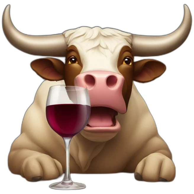 bull drinking wine emoji