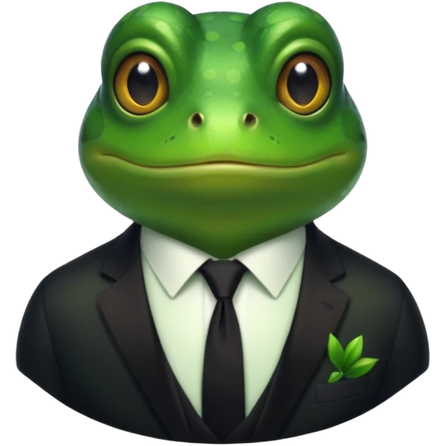 frog with tie emoji