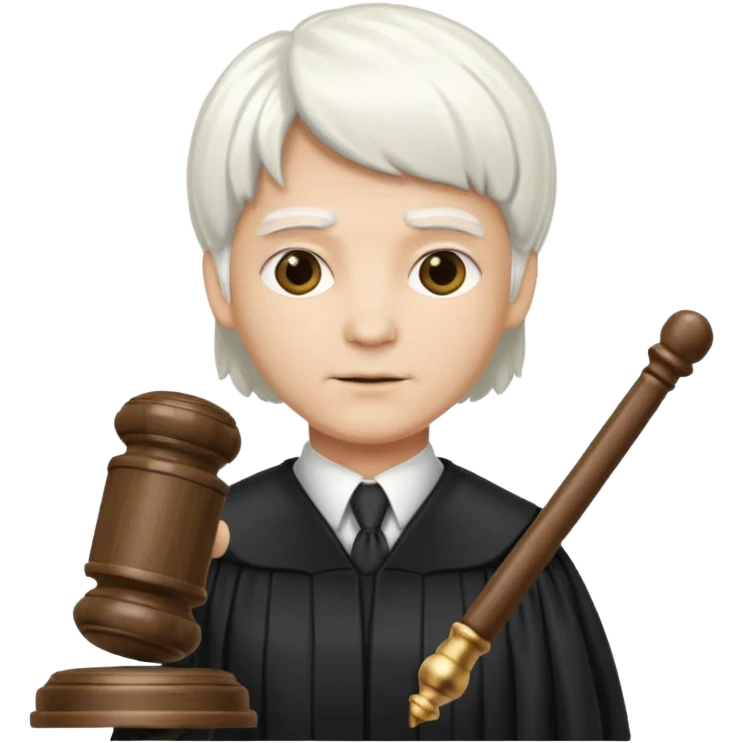 Judge with white wig and gavel emoji