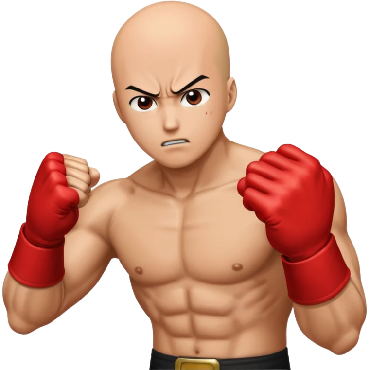 Angry Saitama with his red giant hand punching (just punch) emoji