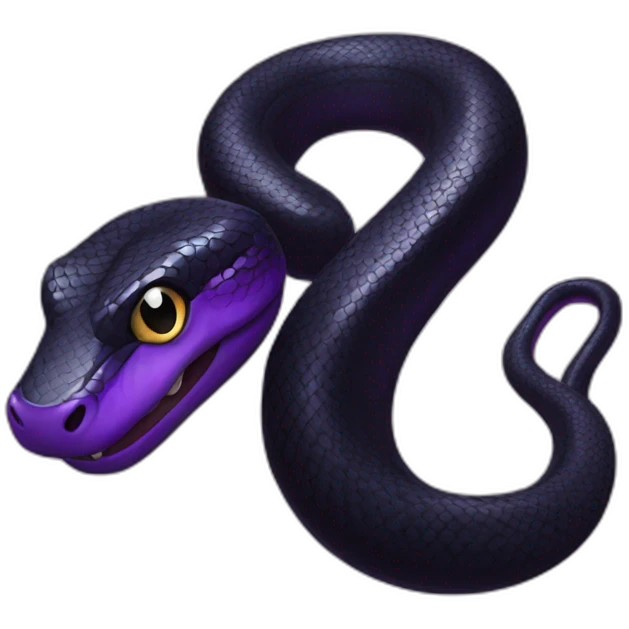 black snake with purple eyes emoji