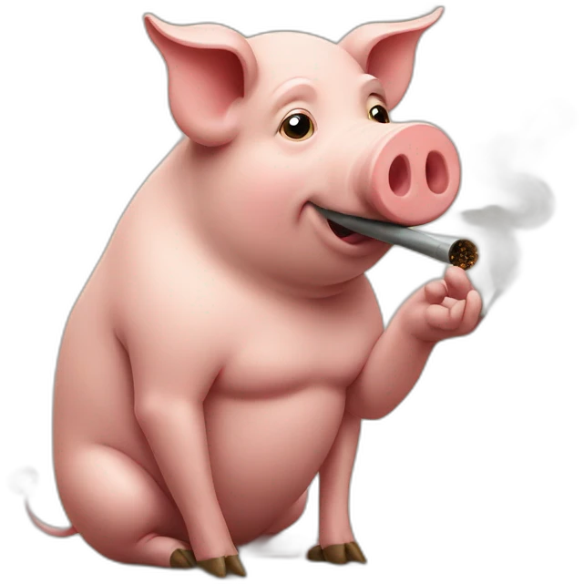 Pig smokes a pipe emoji