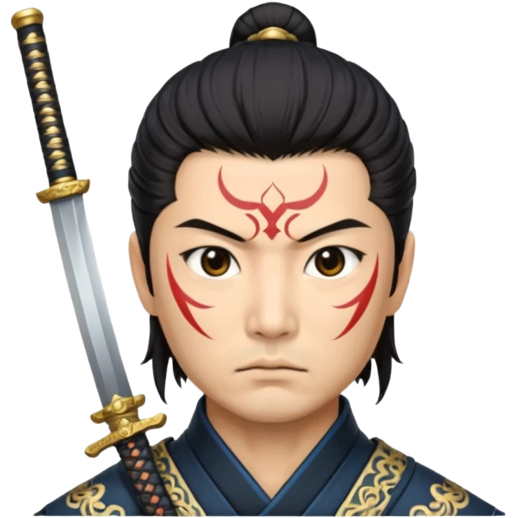 japanese sword master warrior face emoji