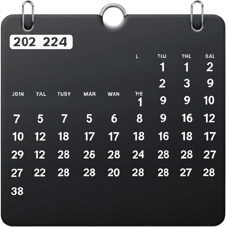 black calendar emoji