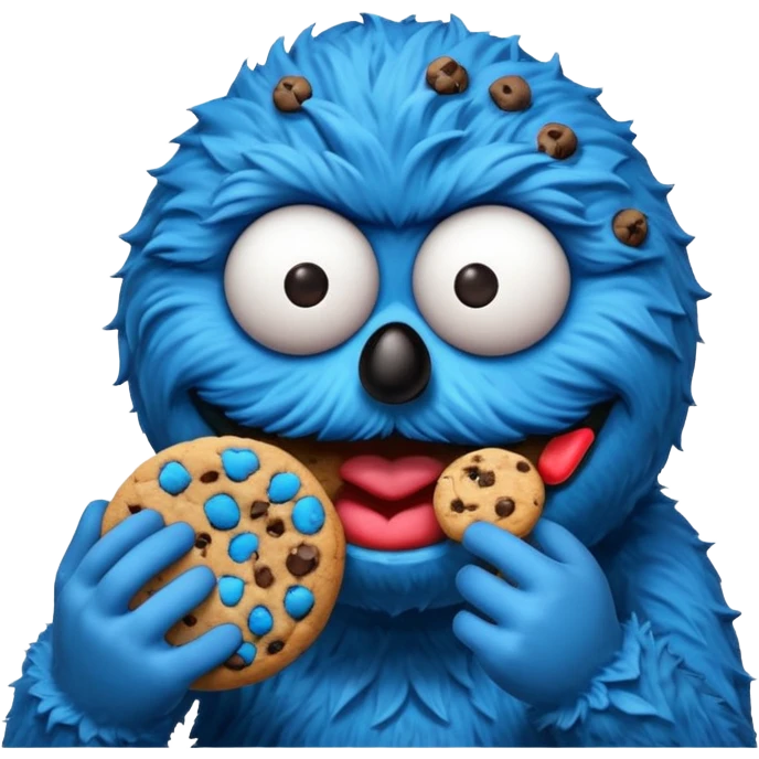 Cookie Monster eating cookie emoji