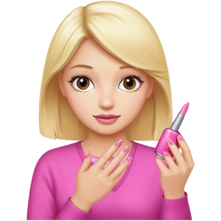Blondie girl making nails emoji