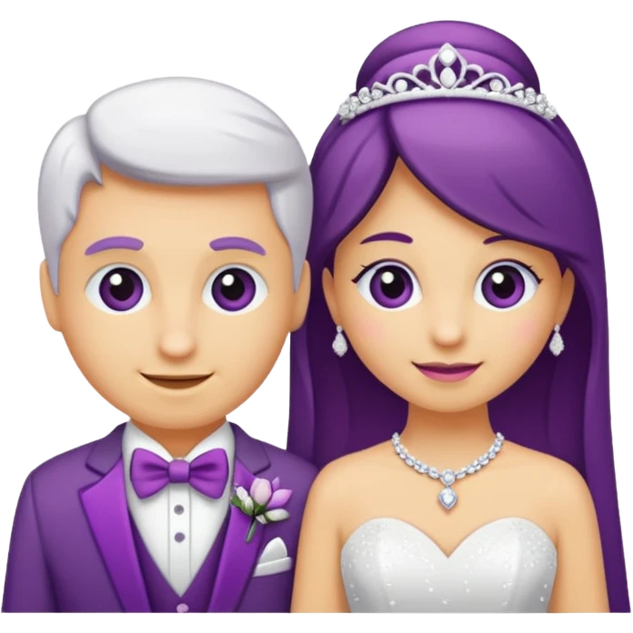 anel de casamento branco e roxo emoji