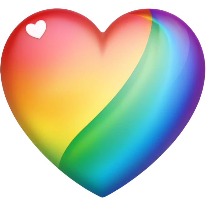 heart with rainbow gradient and leaf emoji