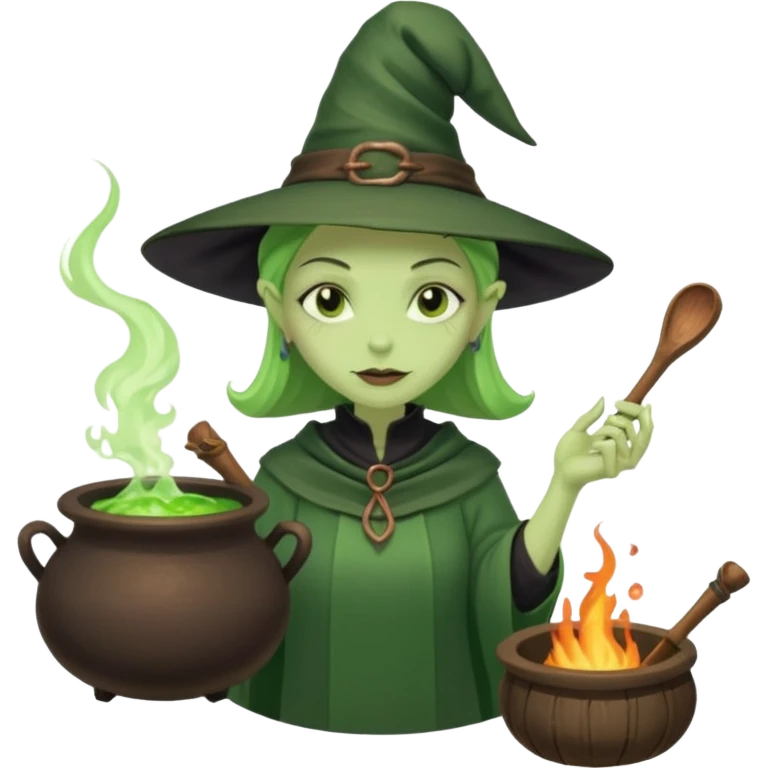 green witch cooking potion emoji