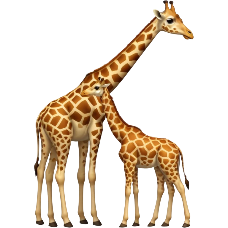 High resolution giraffe with its baby emoji