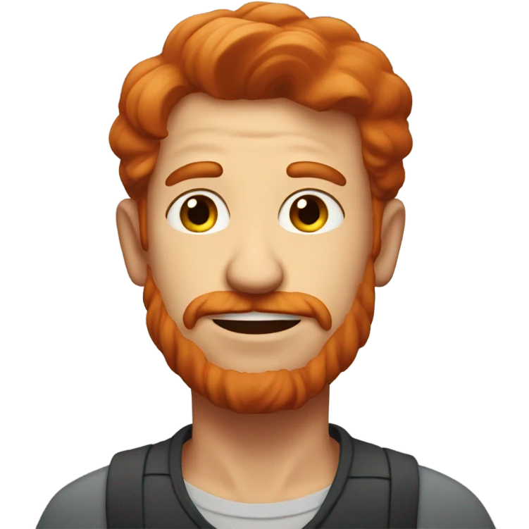 Red head man blushing emoji