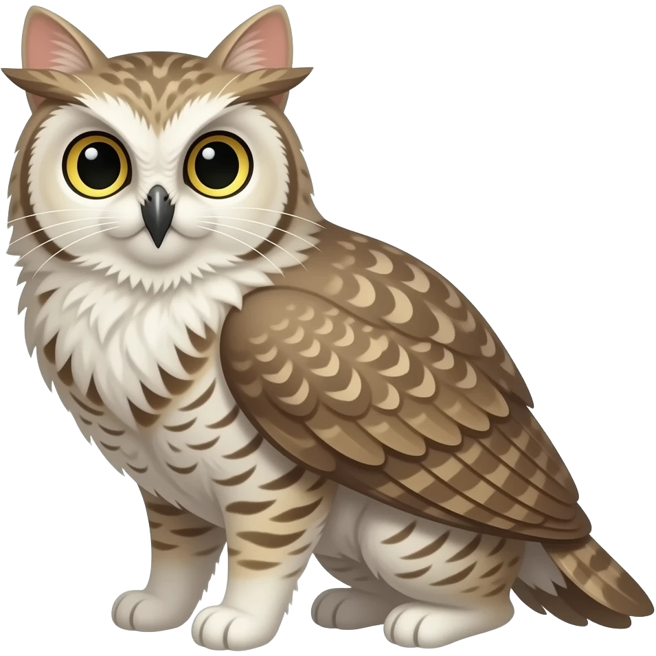cat fused with owl emoji