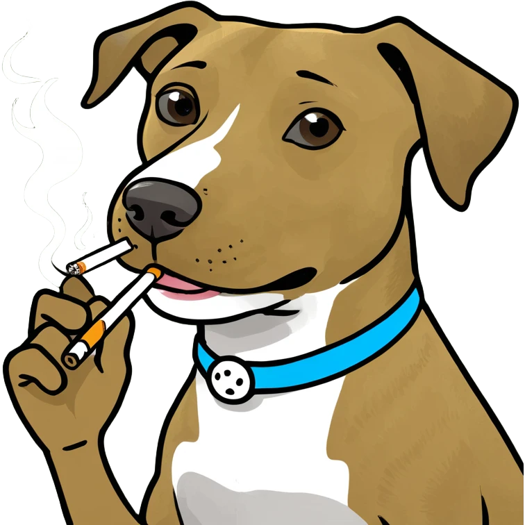 Dog smoking emoji