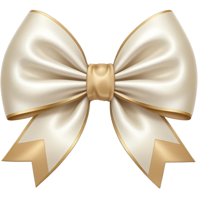 white and beige biggest satin bow emoji