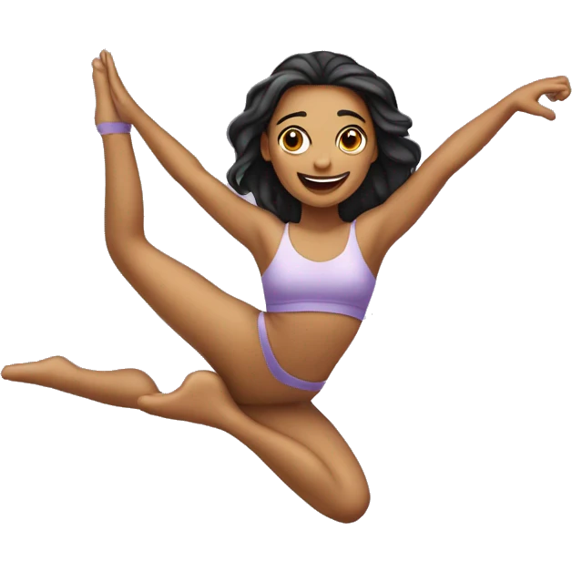 una chica en una tela acrobática  emoji