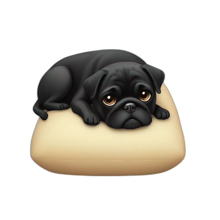 black pug sleeping emoji
