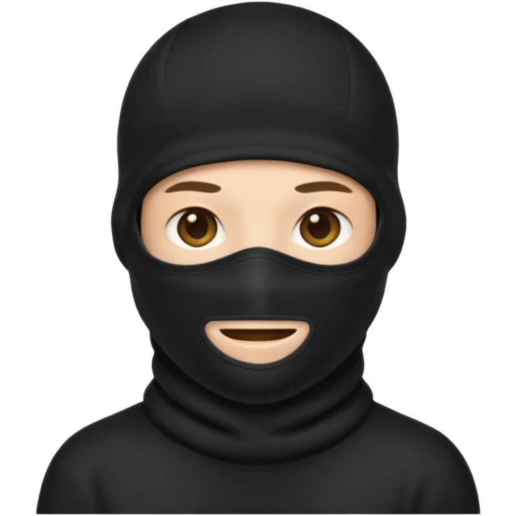 emoji face wearing a black balaclava, no text emoji