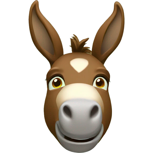 innocent brown donkey face and green background 3d emoji