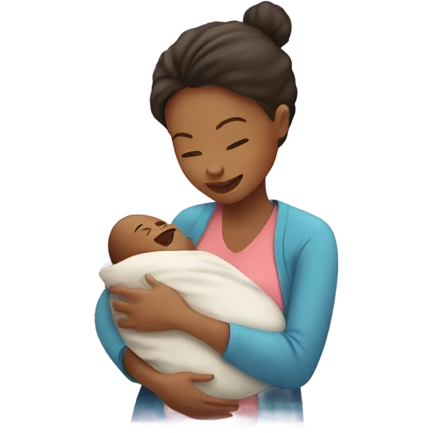 newborn baby and mom emoji