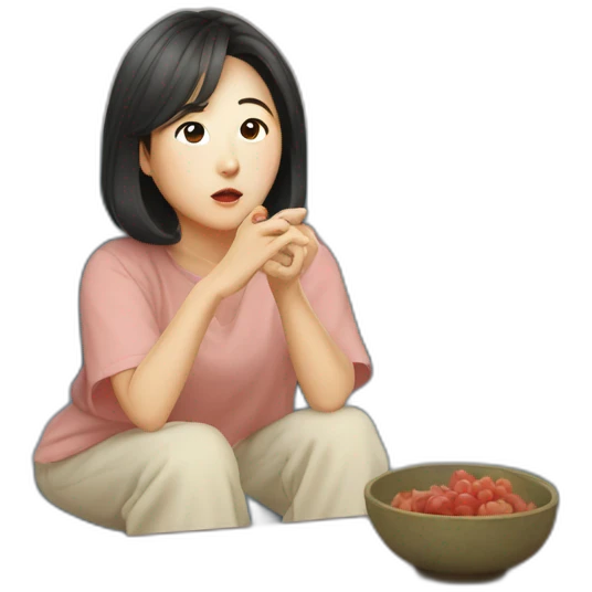 Kim Min-jeong watching television emoji