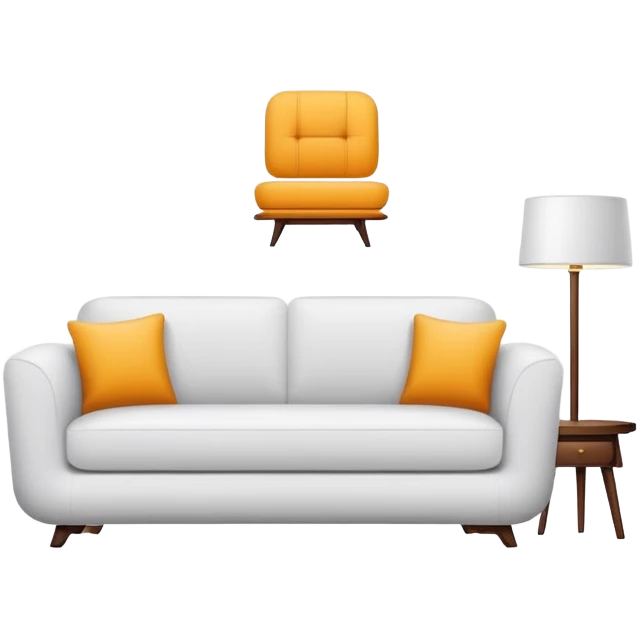 furniture store logo with sofa and chair emoji