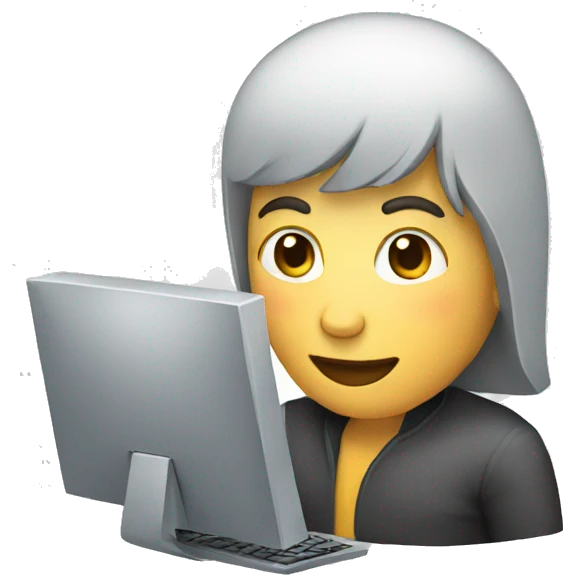 person using computer emoji