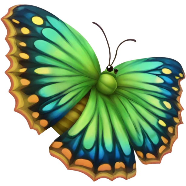Fat caterpillar with butterfly wings emoji