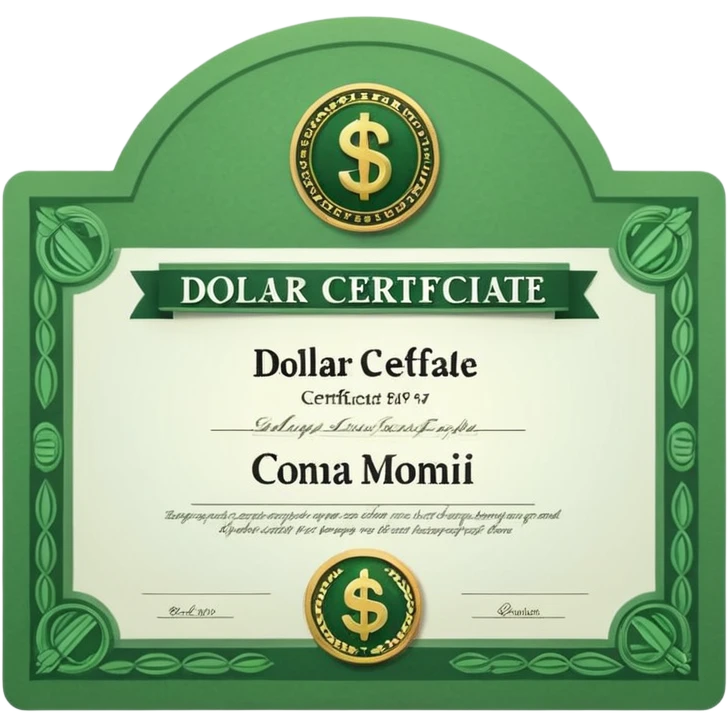 dollar certificate emoji