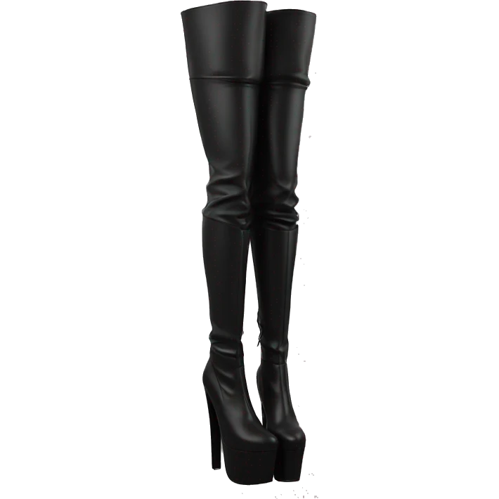 thigh high platform boots black emoji