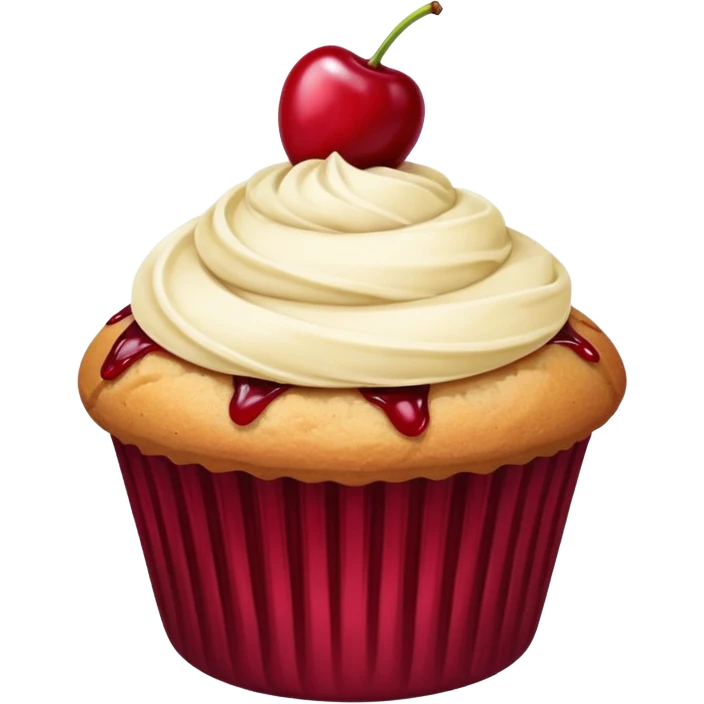burgundy vanilla muffin cherry on top emoji