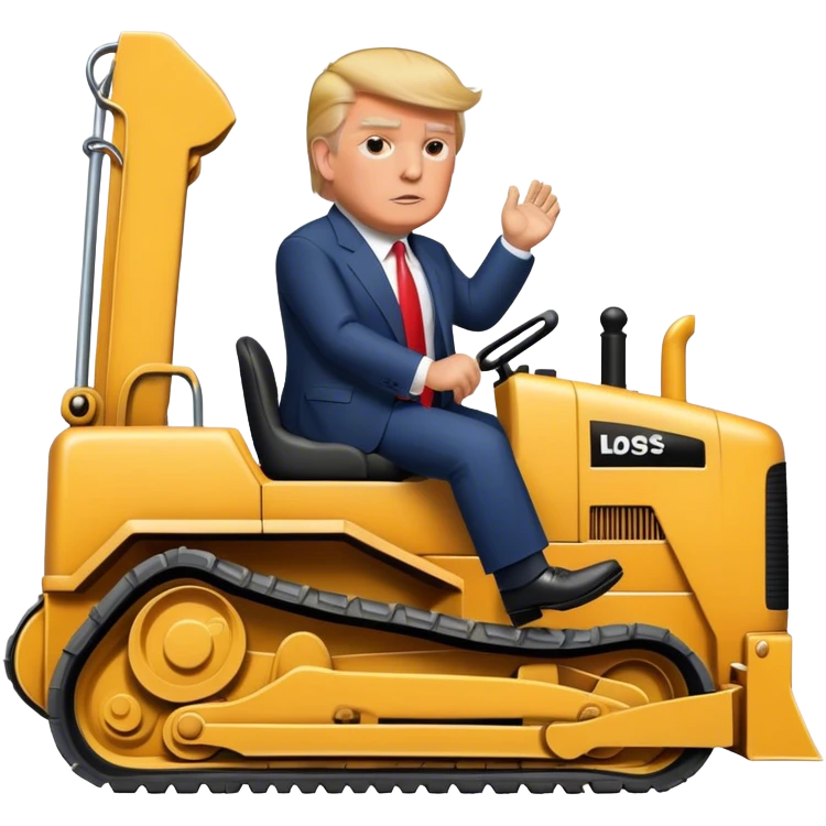 Donald trump riding bulldozer emoji