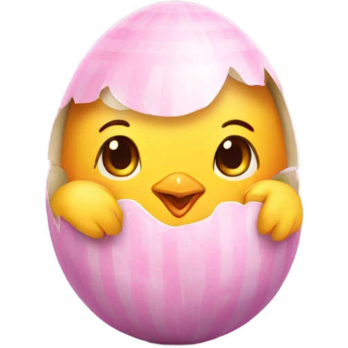 Cute chick in easter egg emoji