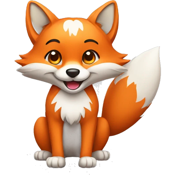 fox greeting with waving paws emoji