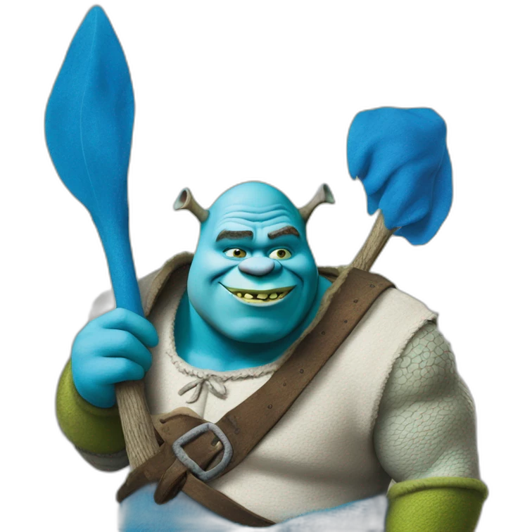 Shrek as a smurf emoji