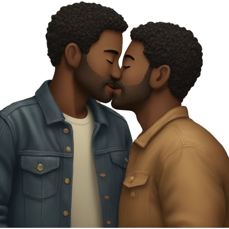 guys kissing eachother emoji