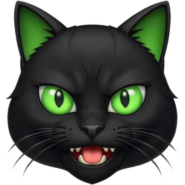 An angry black cat emoji