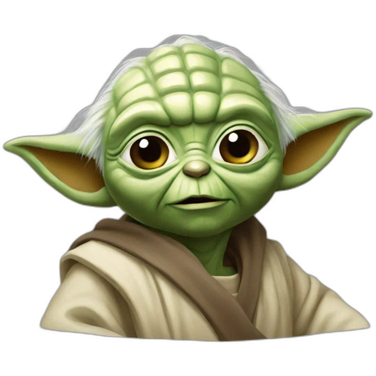 Yoda feliz con el brazo izquierdo emoji
