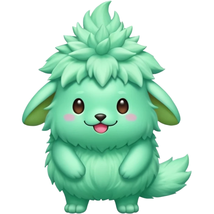 Minty Leaf Juicy Feline Fluffy Sprigatito-Fakémon-creature (full body) emoji