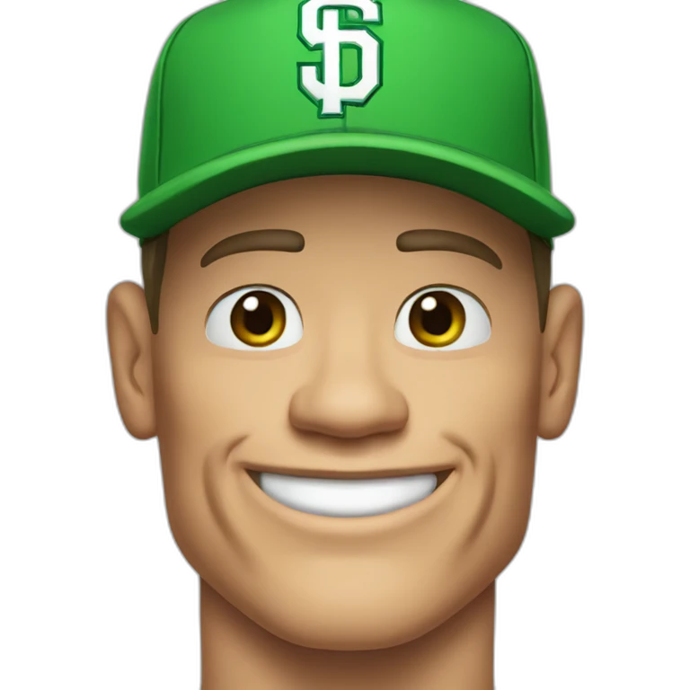 John cena with green hat emoji