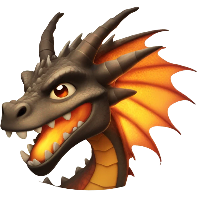 Fire dragon winking emoji