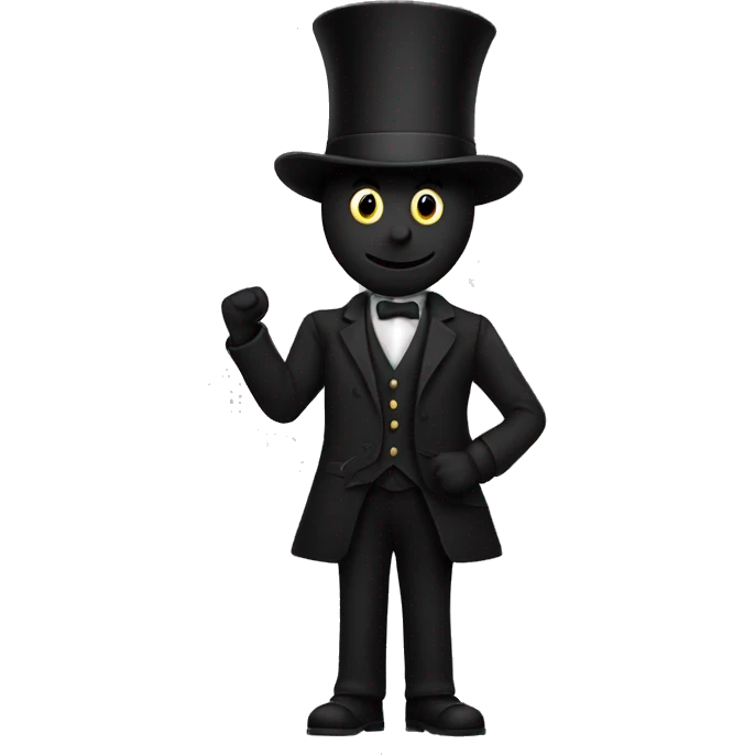 A stickman with a tophat in black emoji