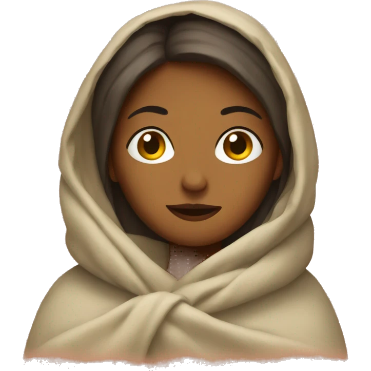 woman in blanket emoji