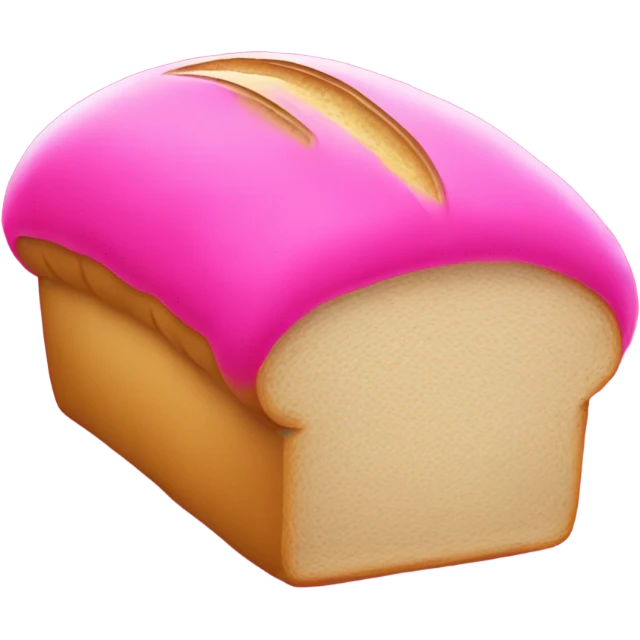 Hot pink loaf of bread emoji