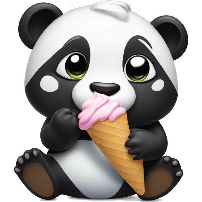 Panda eating ice cream emoji