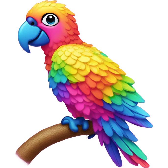 Lisa frank rainbow sparkly pink parrot  emoji