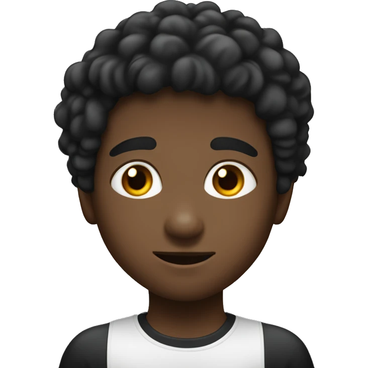 Niño de pelo negro, sin gafas, ojos negros, piel clara emoji